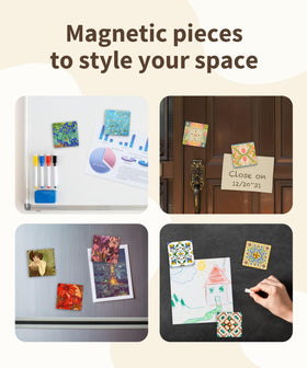 PieceRelax Tulip Tile flatlay demonstrates tidy decor for desk or shelf.