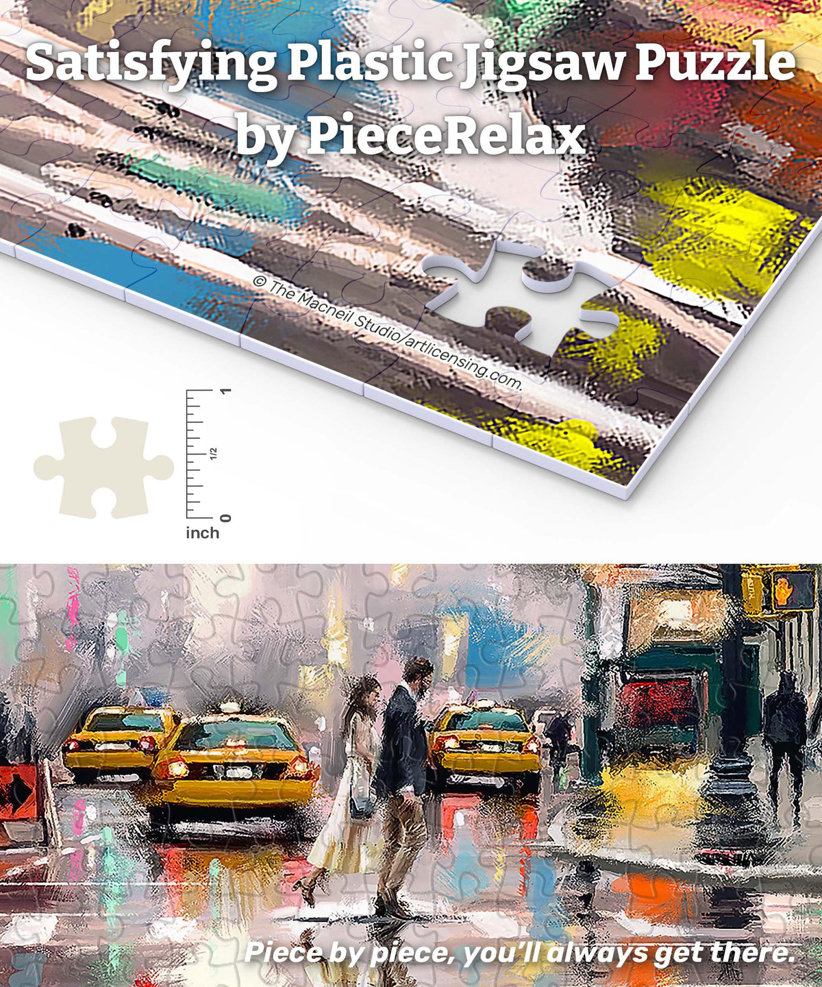 PieceRelax PieceClicks assembled puzzle on table supports calm focus