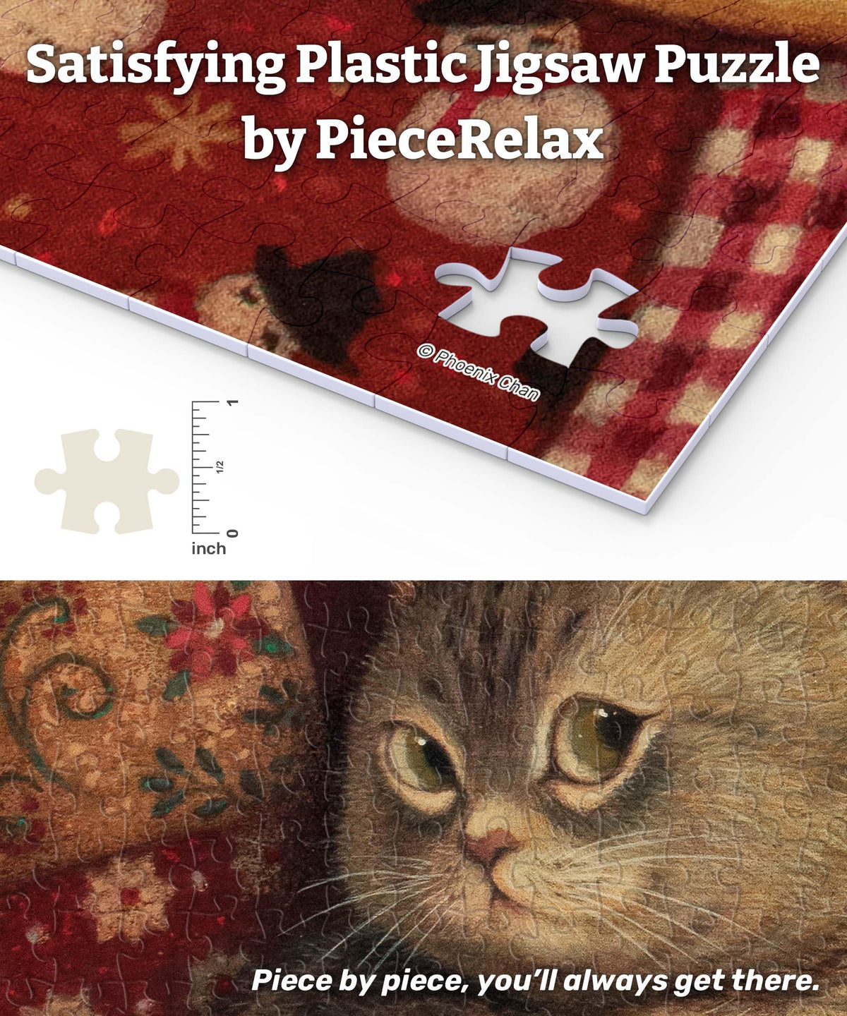 PieceRelax PieceClicks 1000-piece puzzle snapping pieces closeup showing tactile feedback
