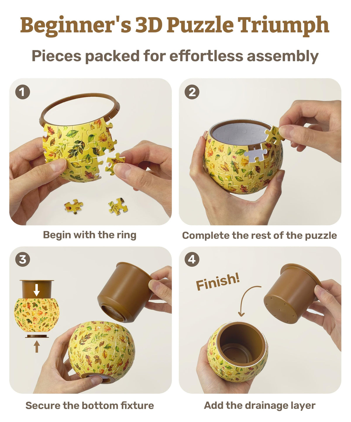 PieceRelax puzzle flowerpot remains sturdy thanks to snug interlocks.