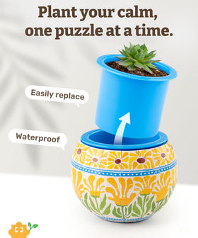 PieceRelax summer blossoms pattern brightens a living room or office space.