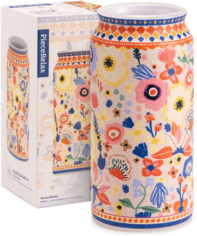 PieceRelax Woven Blooms Vase 3D puzzle assembly for home decor.