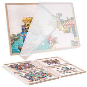 Piecevana Puzzle Board with four trays for organized 1000-piece puzzles