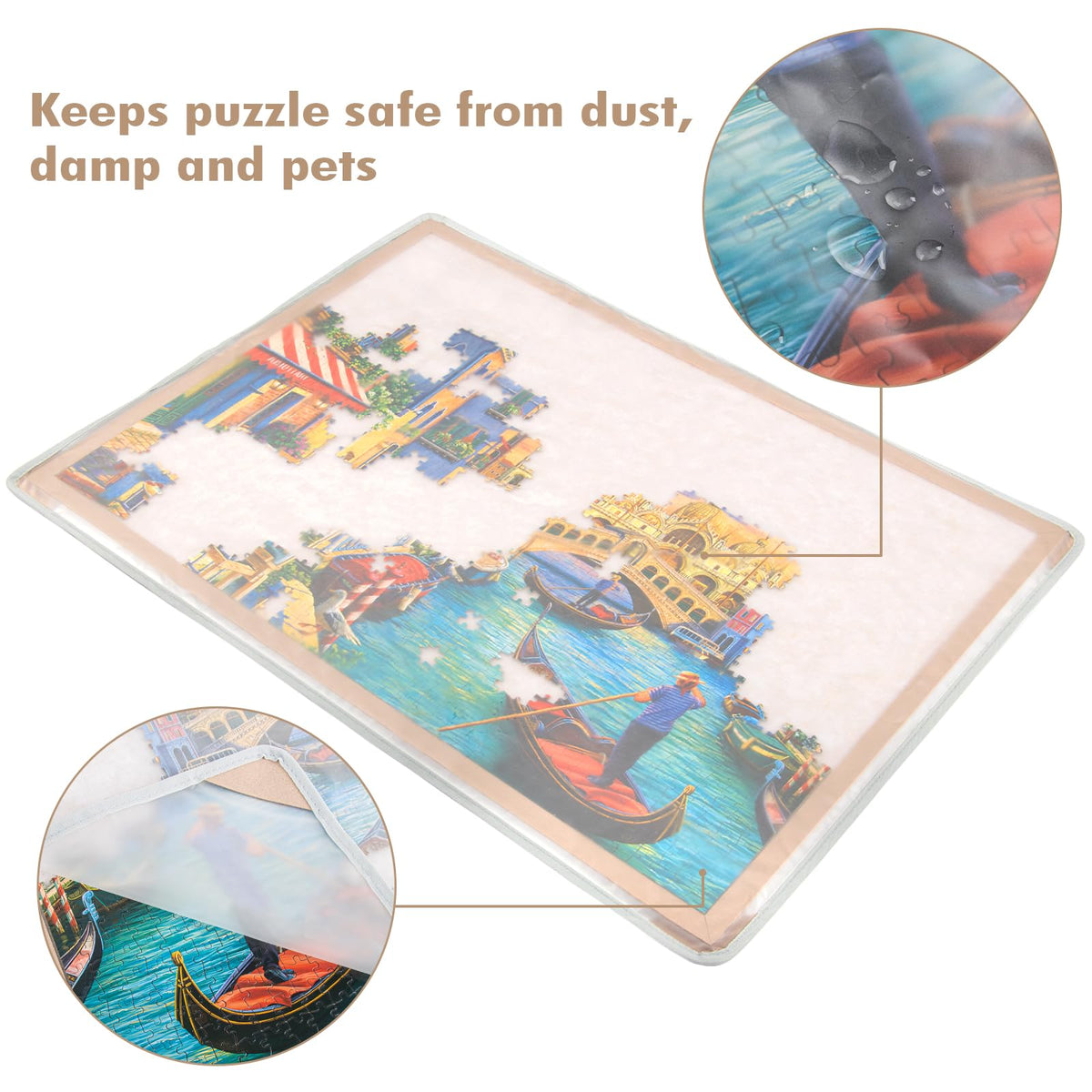 Piecevana Puzzle Board lightweight design at 2.6 lb for portable puzzling