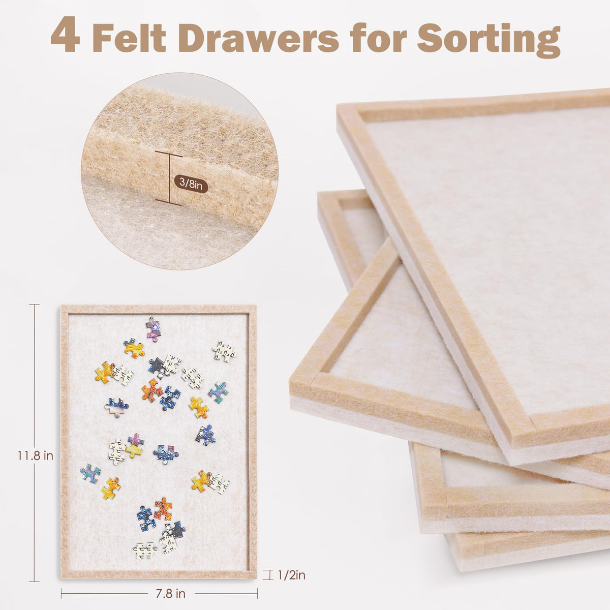 Piecevana Plush felt surface reduces slipping during intense puzzling sessions