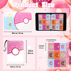 Piefectpie pink donut binder open cover with three-ring system