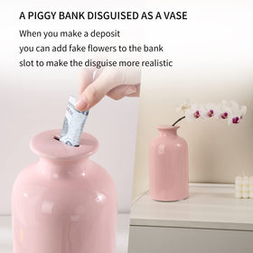PIG WORLD adult money bank used as decorative vase after savings.