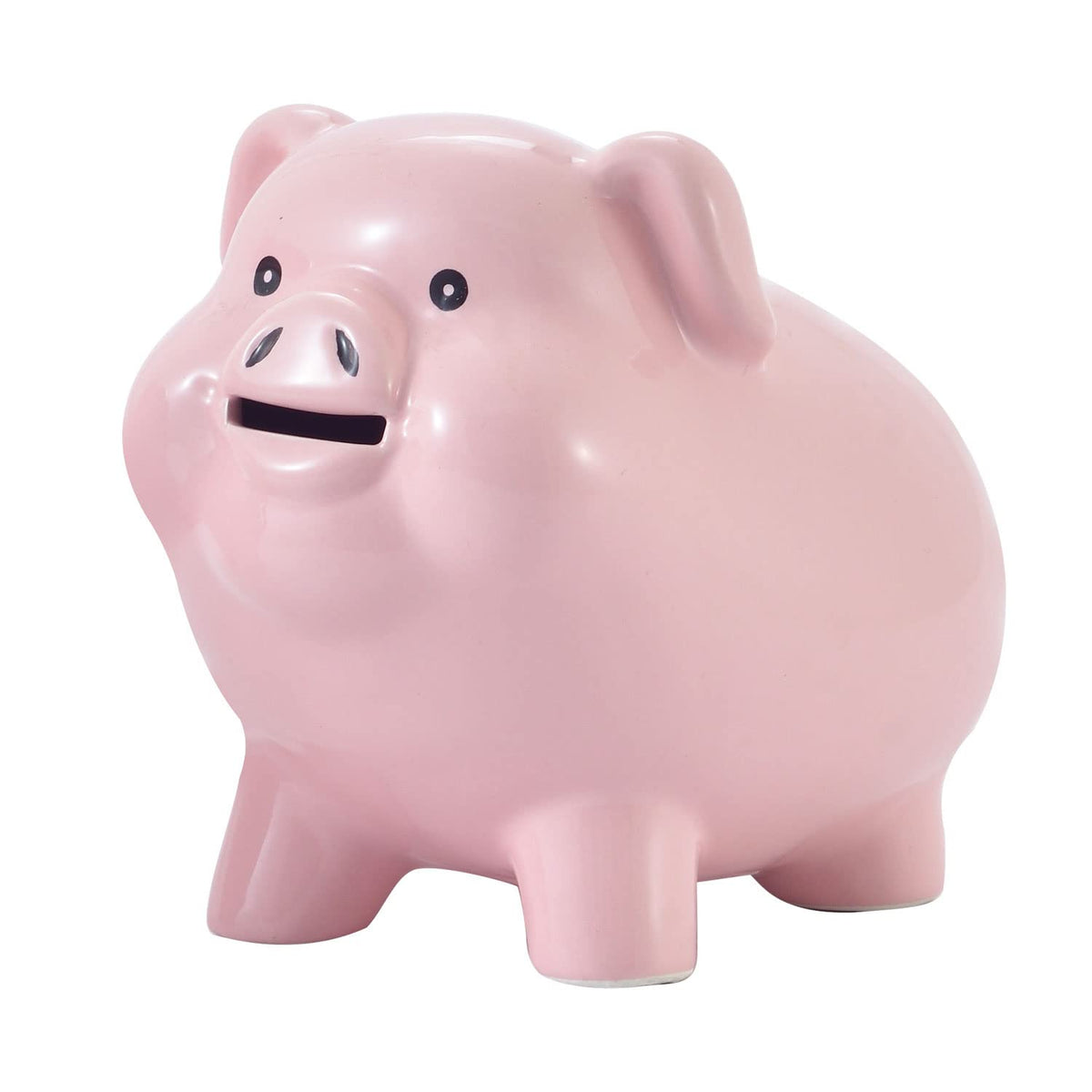 Pig World ceramic piggy bank front view shows durable, stylish savings for the home