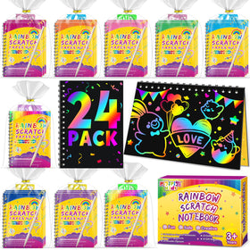 Pigipigi Kids scratch-art notebook reveals rainbow colors for party favors