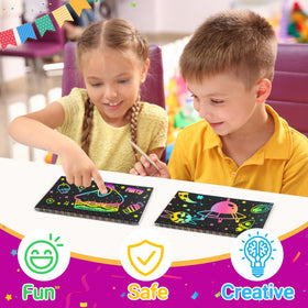 Pigipigi Kids colorful scratch pages show vibrant results with each scratch