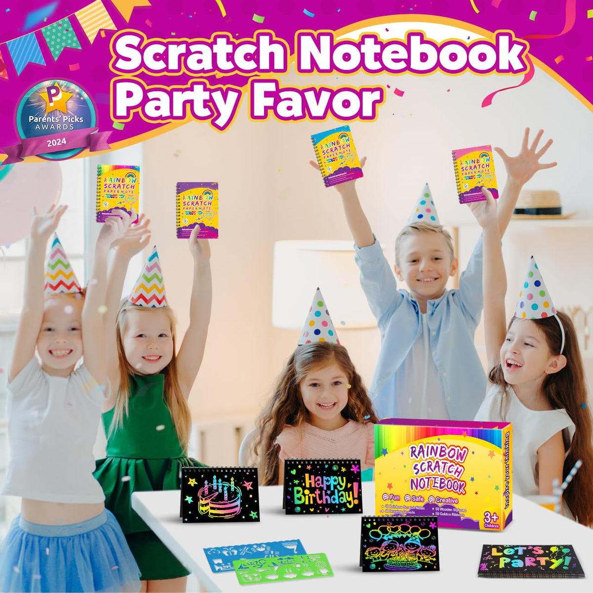 Pigipigi Kids scratch styluses—50 pieces for precise, mess-free art.
