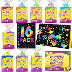 Pigipigi Kids scratch notebook pack reveals rainbow colors for creative play