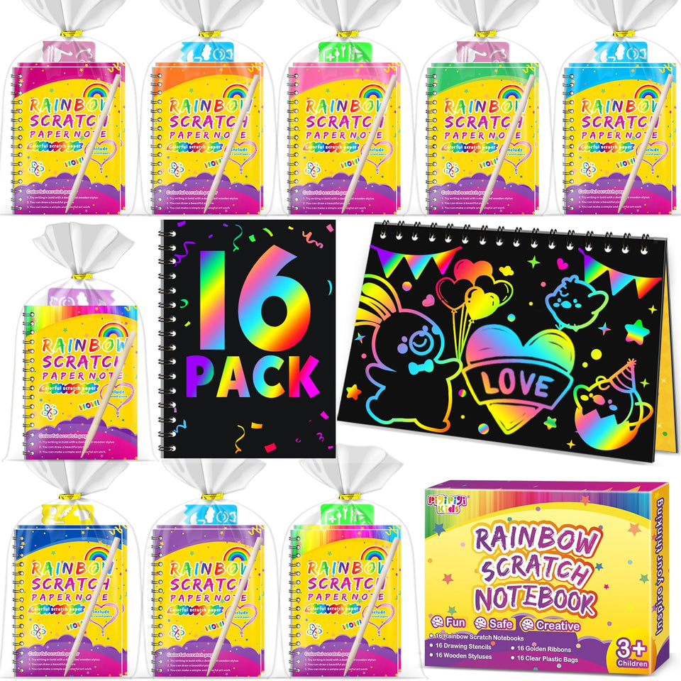 Pigipigi Kids scratch notebook pack reveals rainbow colors for creative play