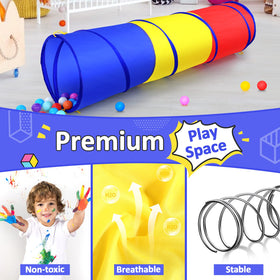 PigPigPen tunnel features colorful panels that invite imaginative play.