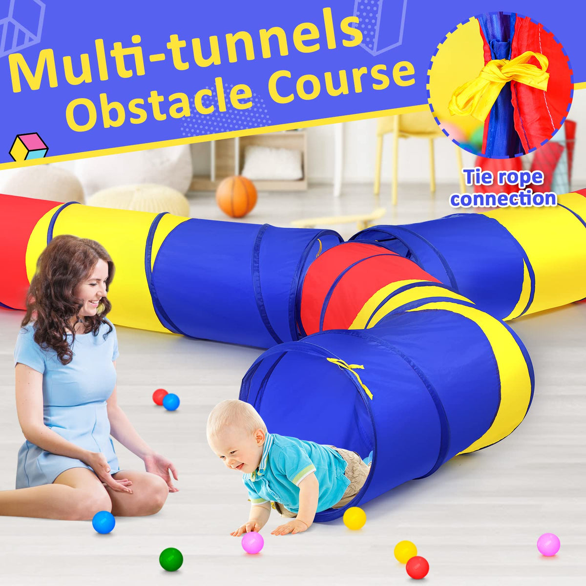 PigPigPen tunnel encourages crawling and gross motor skill development.