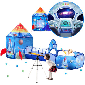 PigPigPen Space Rocket Tent, ideal for imaginative indoor play and cozy reading corners.