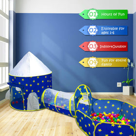 PigPigPen Space World tunnel tent promotes crawling and physical exploration