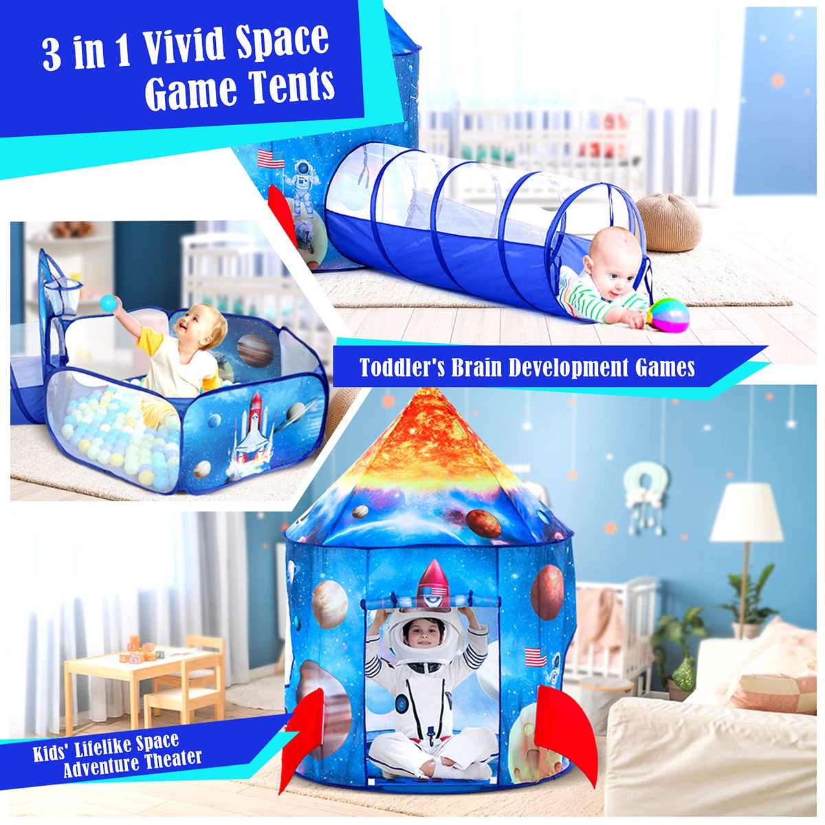 PigPigPen Tunnel and Ball Pit, great for crawling fun and motor skill development.