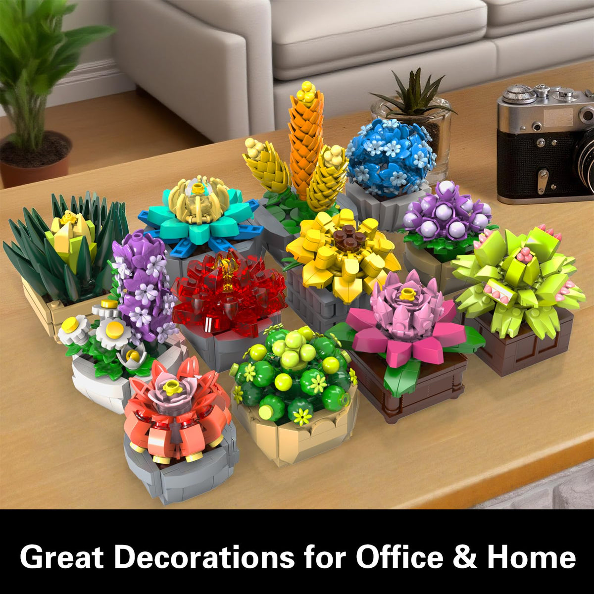 PIKARO artificial plant kit suited for desks, shelves, and tables