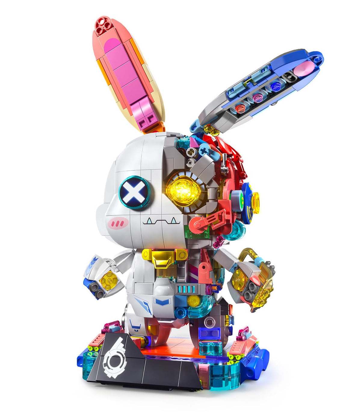 PIKARO cyber bunny with LED eyes glowing for a striking display
