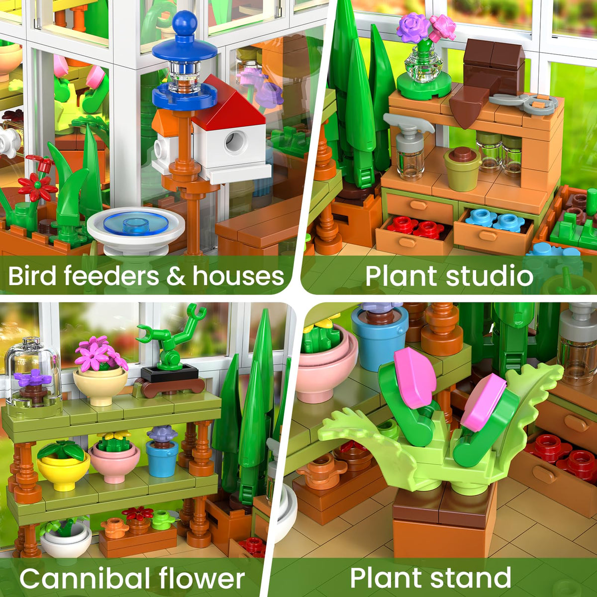 PIKARO Desk shelf decor with the flower house adds elegance.