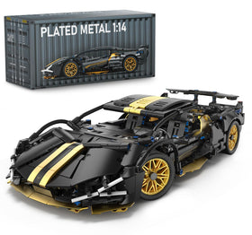 PIKARO sports car building set kit contents with 1,309 pieces for adults and teens.