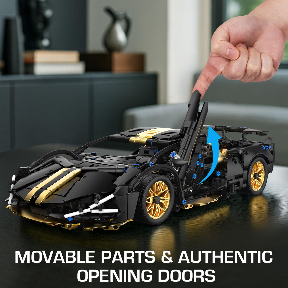 PIKARO car model with openable doors revealing interior details.