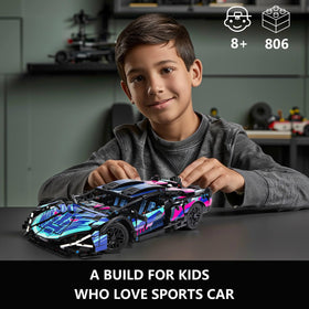PIKARO race car with open scissor doors offers dramatic reveal.