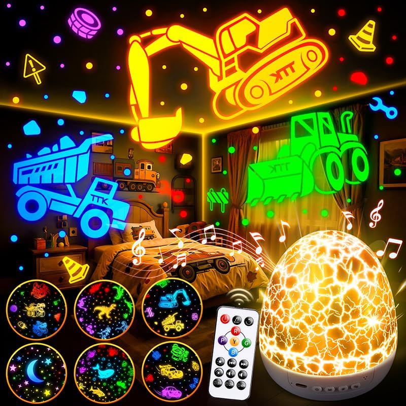 PIKOY Excavator night light egg reveal for bedtime storytelling