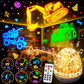 PIKOY Excavator night light egg reveal for bedtime storytelling
