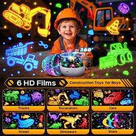 PIKOY excavator night light projects star film on ceiling