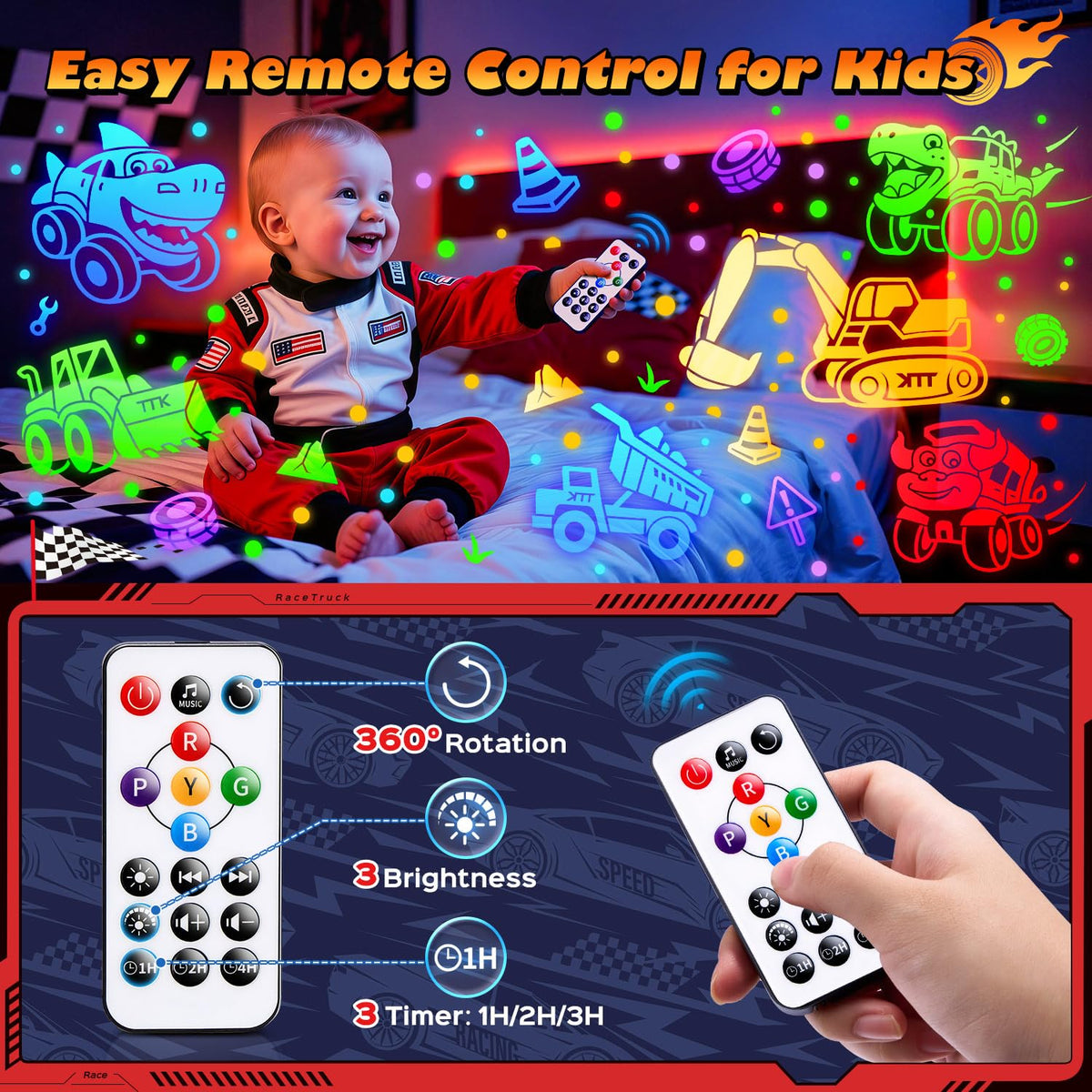 PIKOY Remote control operation to switch slides and colors
