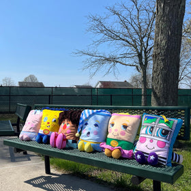 Pillow People PJ Sandman playtime pose encourages imaginative games and storytelling.