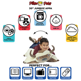 Pillow Pets Appa Jumboz as travel companion shows compact, washable comfort on trips.
