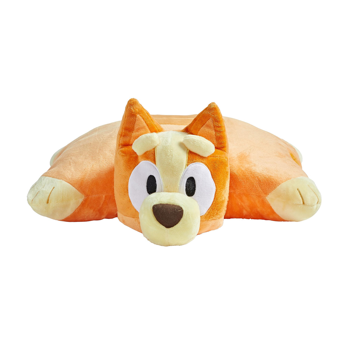 Pillow Pets Bingo unfolds into an 18-inch pillow for comfy sleep.