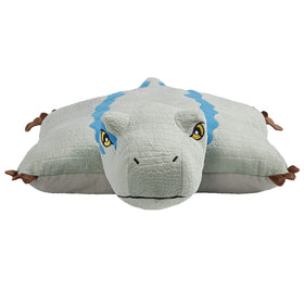 Pillow Pets Blue Velociraptor soft plush for gentle hugs and travel comfort.