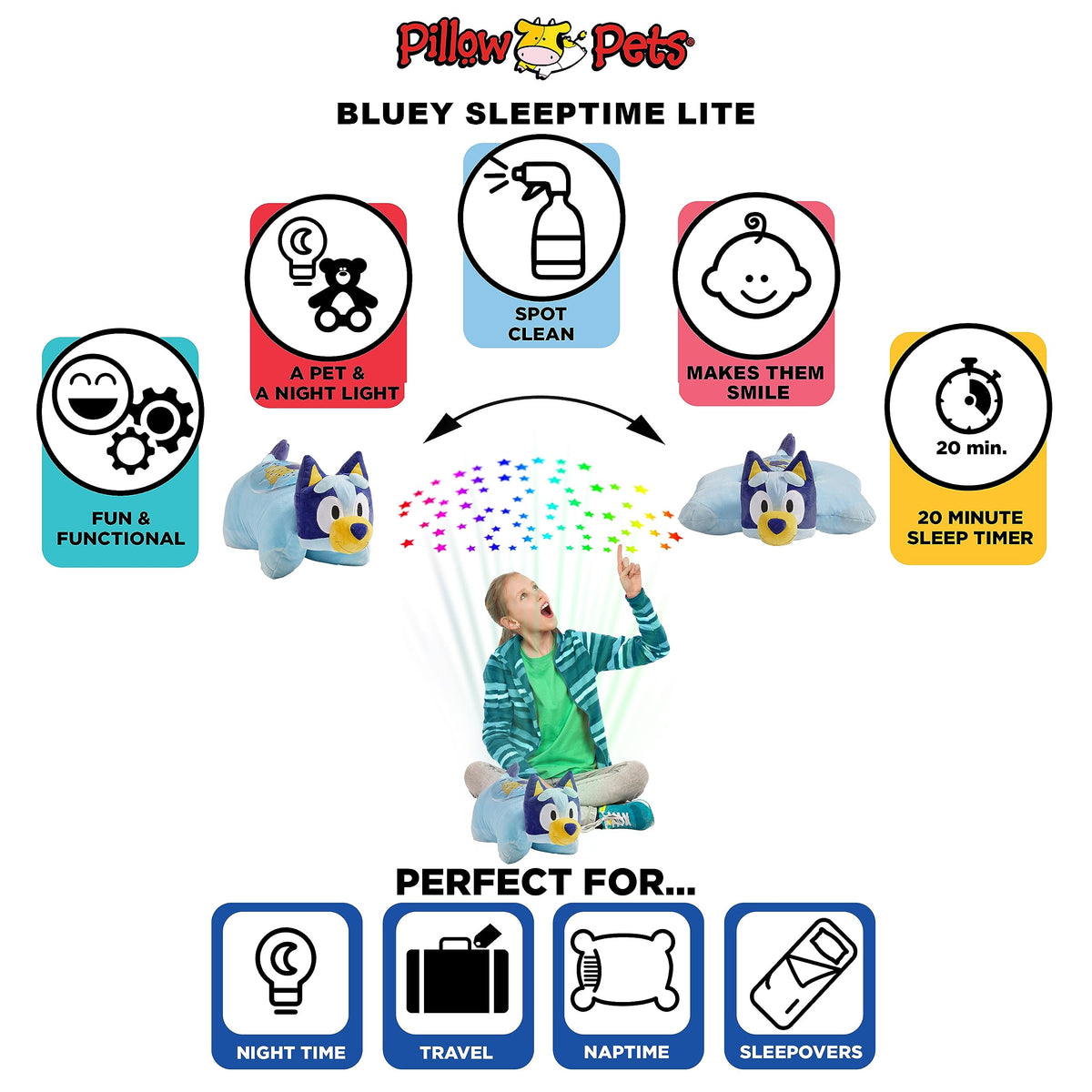 Soft plush companion from Pillow Pets, ideal for travel.