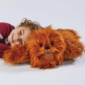 Chewbacca Pillow Pets transforming into a pillow for travel
