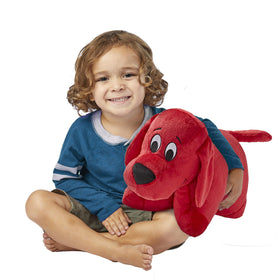 Clifford belly unfastens to form a pillow for travel.