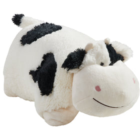 Pillow Pets Cozy Cow closeup showing soft plush and comforting smile.