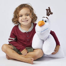 Pillow Pets Disney Olaf snowman plush close-up of soft plush fabric.