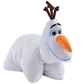 Pillow Pets Disney Olaf snowman plush front view, ideal for cozy play and travel.