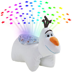 Pillow Pets Olaf Sleeptime Lite plush with ceiling star projection for bedtime comfort