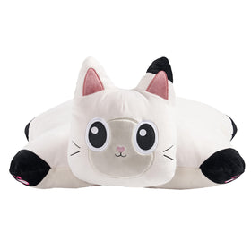 Pillow Pets Pandy Paws cat-face design invites bedtime cuddles.