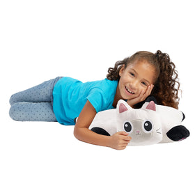 Pillow Pets Pandy Paws transforms to a pillow for travel.