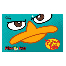 Pillow Pets Perry machine washable tag indicating easy cleaning.