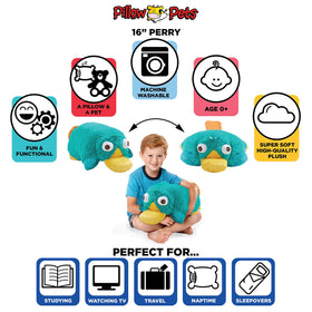 Detail of Pillow Pets Perry stitching highlights durable construction.