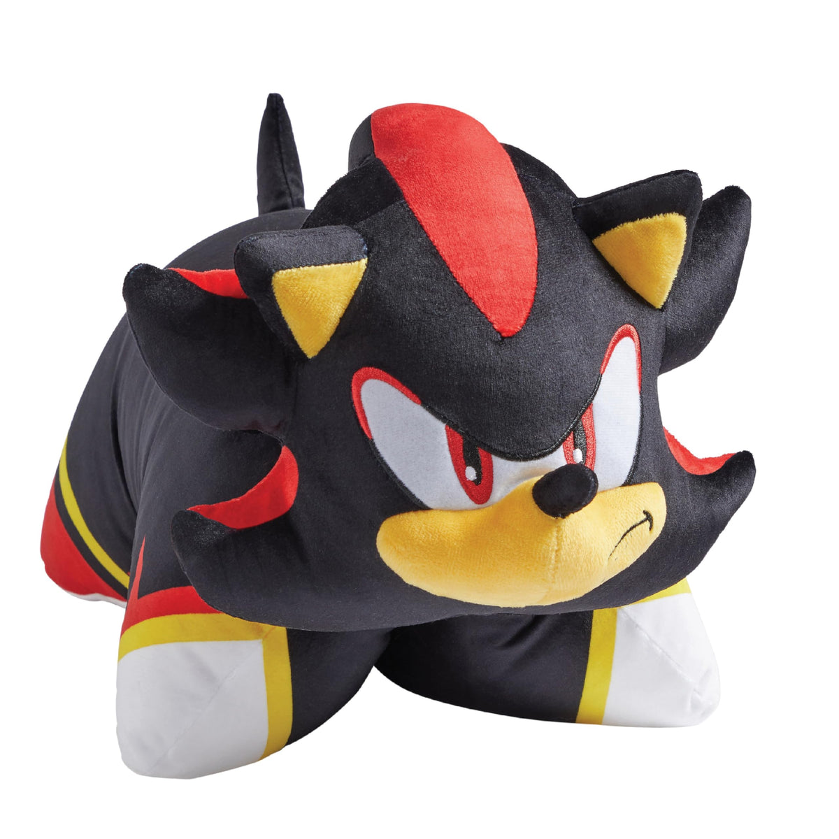 Pillow Pets SEGA Shadow folding plush shows cuddly toy and compact pillow use.