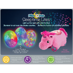 Pillow Pets Sleeptime Lite pink unicorn daytime cuddly companion