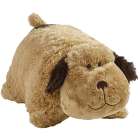 Pillow Pets Snuggly Puppy open Velcro transforms into a pillow for travel comfort.